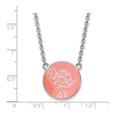 Delta Zeta Sterling Silver Large Sorority Pendant Necklace – view 2