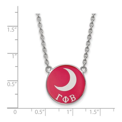 Gamma Phi Beta Sterling Silver Large Enamel Necklace – view 2