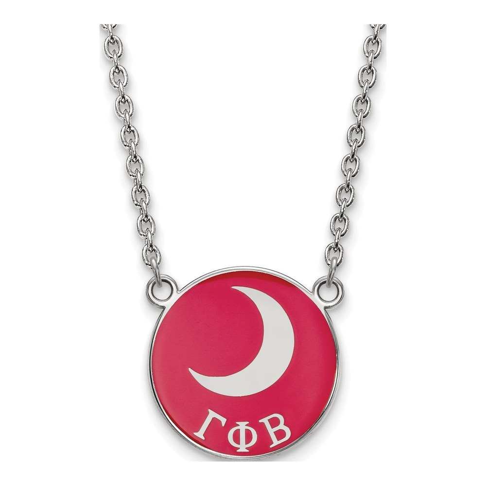 Gamma Phi Beta Sterling Silver Large Enamel Necklace