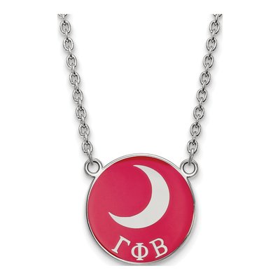 Gamma Phi Beta Sterling Silver Large Enamel Necklace