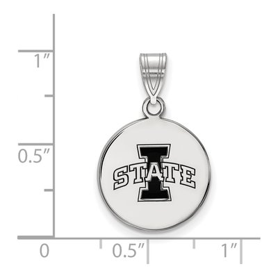 Iowa State University Sterling Silver Medium Enamel Disc Pendant – view 2