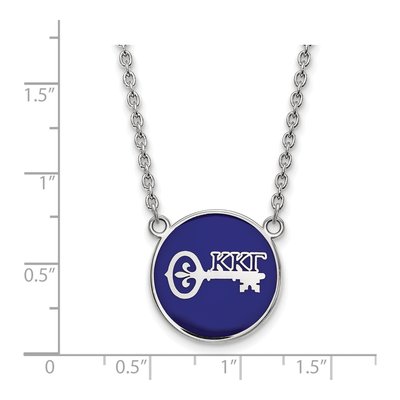 Kappa Kappa Gamma Sterling Silver Large Enamel Necklace – view 2