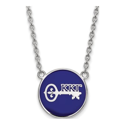 Kappa Kappa Gamma Sterling Silver Large Enamel Necklace