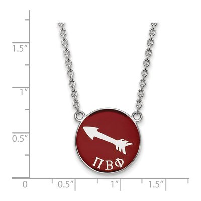 Pi Beta Phi Sterling Silver Large Enamel Necklace – view 2