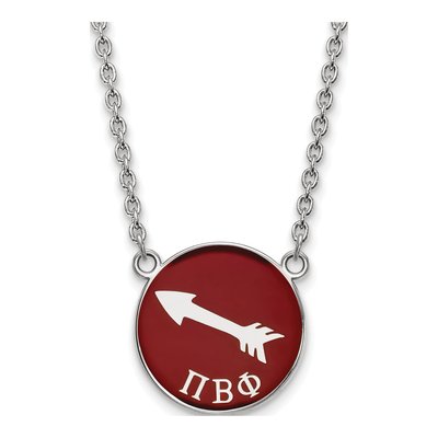 Pi Beta Phi Sterling Silver Large Enamel Necklace