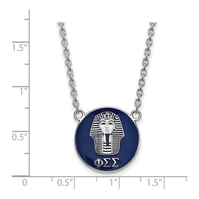 Phi Sigma Sigma Sterling Silver Sorority Symbol Large Color Enamel Necklace – view 2