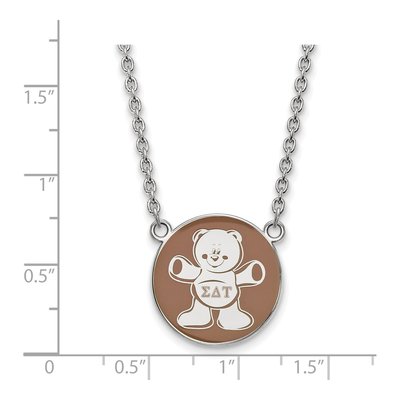 Sigma Delta Tau Sterling Silver Sorority Symbol Large Color Enamel Necklace – view 2