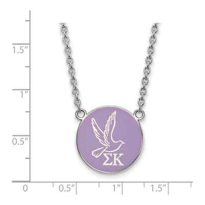 Sigma Kappa Sterling Silver Sorority Symbol Large Color Enamel Necklace – view 2