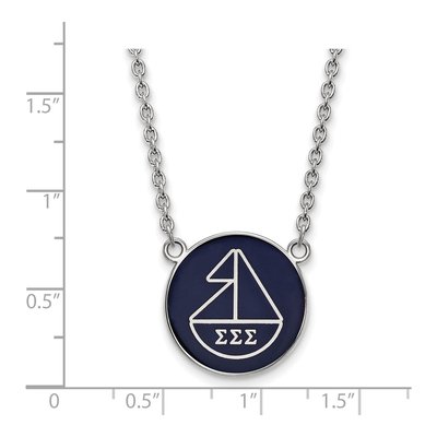Sigma Sigma Sigma Sterling Silver Large Enamel Pendant Necklace – view 2