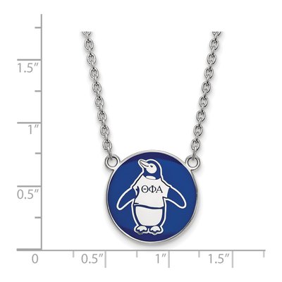 Theta Phi Alpha Sterling Silver Sorority Symbol Large Color Enamel Necklace – view 2