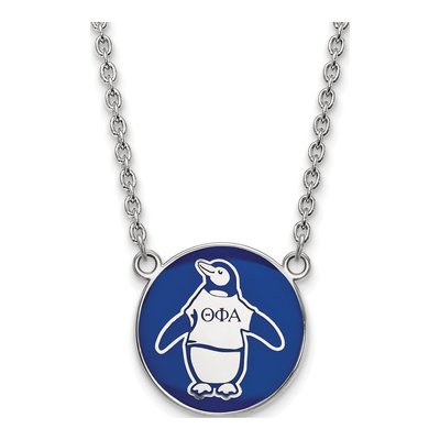 Theta Phi Alpha Sterling Silver Sorority Symbol Large Color Enamel Necklace