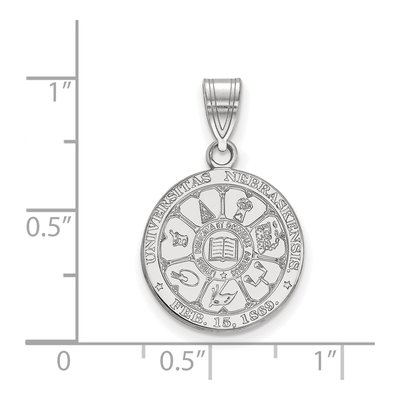 University of Nebraska Sterling Silver Medium Crest Pendant – view 2