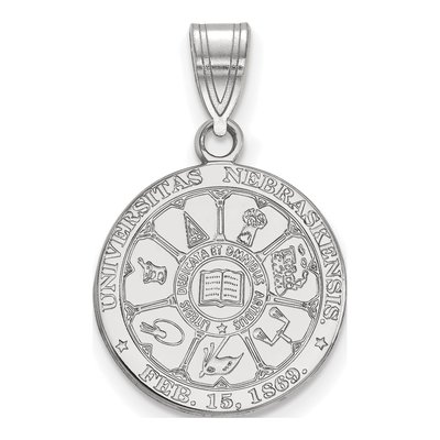 University of Nebraska Sterling Silver Medium Crest Pendant