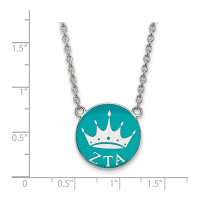 Zeta Tau Alpha Sterling Silver Large Enamel Necklace – view 2