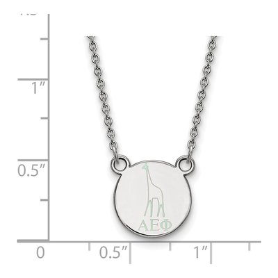 Alpha Epsilon Phi Sterling Silver Sorority Symbol Extra Small Color Enamel Necklace – view 2