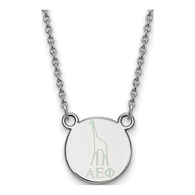 Alpha Epsilon Phi Sterling Silver Sorority Symbol Extra Small Color Enamel Necklace