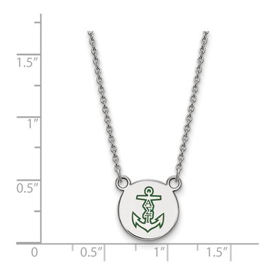 Alpha Sigma Tau Sterling Silver Sorority Symbol Small Color Enamel Necklace – view 2