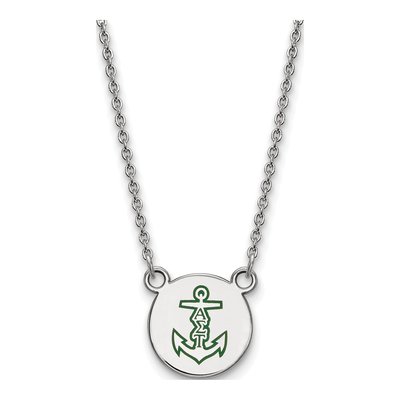 Alpha Sigma Tau Sterling Silver Sorority Symbol Small Color Enamel Necklace