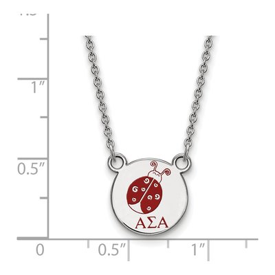 Alpha Sigma Alpha Sterling Silver Small Enamel Necklace – view 2
