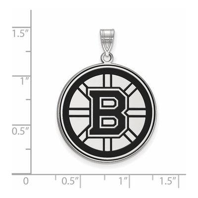 Boston Bruins Sterling Silver Extra Large XL Enamel Pendant – view 2