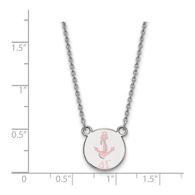 Delta Gamma Sterling Silver Small Enamel Pendant Necklace – view 2