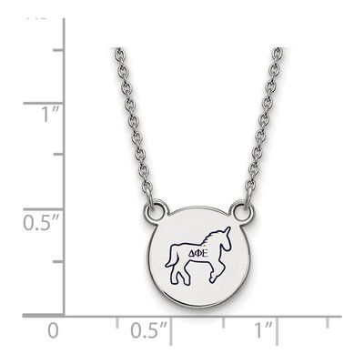 Delta Phi Epsilon Sterling Silver Sorority Symbol Small Color Enamel Necklace – view 2