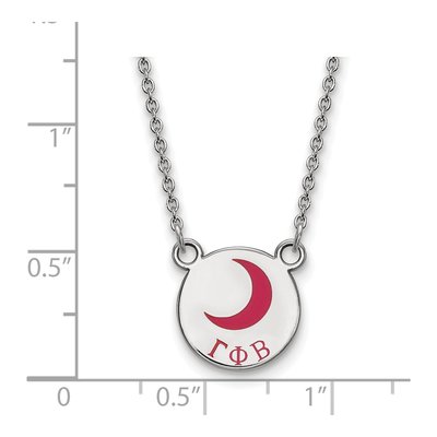 Gamma Phi Beta Sterling Silver Sorority Symbol Small Color Enamel Necklace – view 2