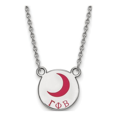 Gamma Phi Beta Sterling Silver Sorority Symbol Small Color Enamel Necklace