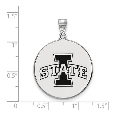 Iowa State University Sterling Silver Extra Large Enameled Disc Pendant – view 2