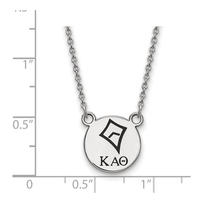 Kappa Alpha Theta Sterling Silver Small Enamel Pendant Necklace – view 2