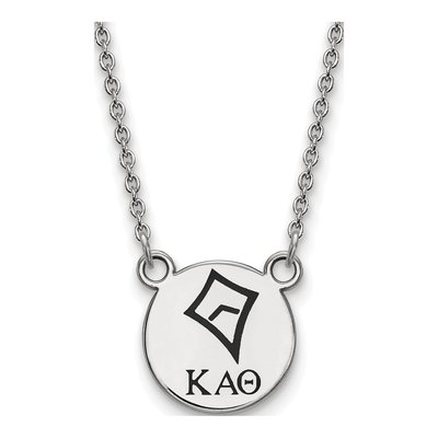 Kappa Alpha Theta Sterling Silver Small Enamel Pendant Necklace