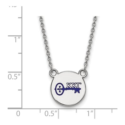 Kappa Kappa Gamma Sterling Silver Small Enamel Necklace – view 2