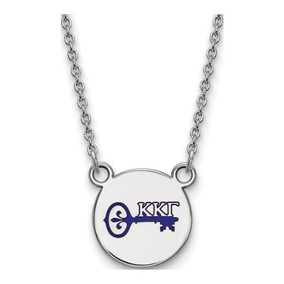 Kappa Kappa Gamma Sterling Silver Small Enamel Necklace