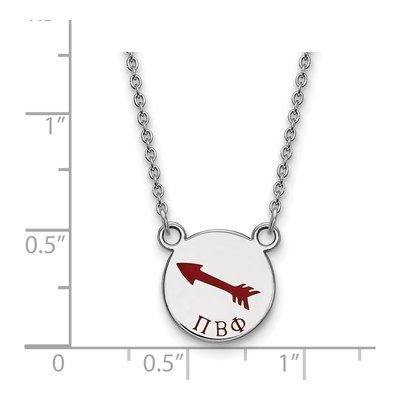 Pi Beta Phi Sterling Silver Sorority Symbol Small Color Enamel Necklace – view 2