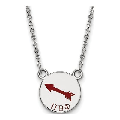 Pi Beta Phi Sterling Silver Sorority Symbol Small Color Enamel Necklace