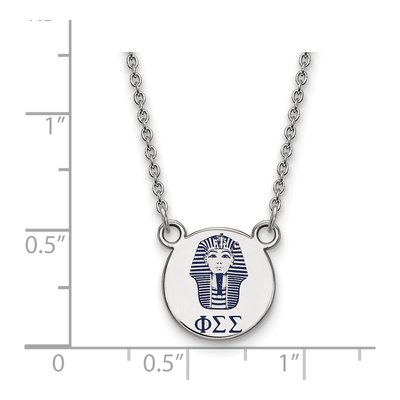 Phi Sigma Sigma Sterling Silver Sorority Symbol Small Color Enamel Necklace – view 2