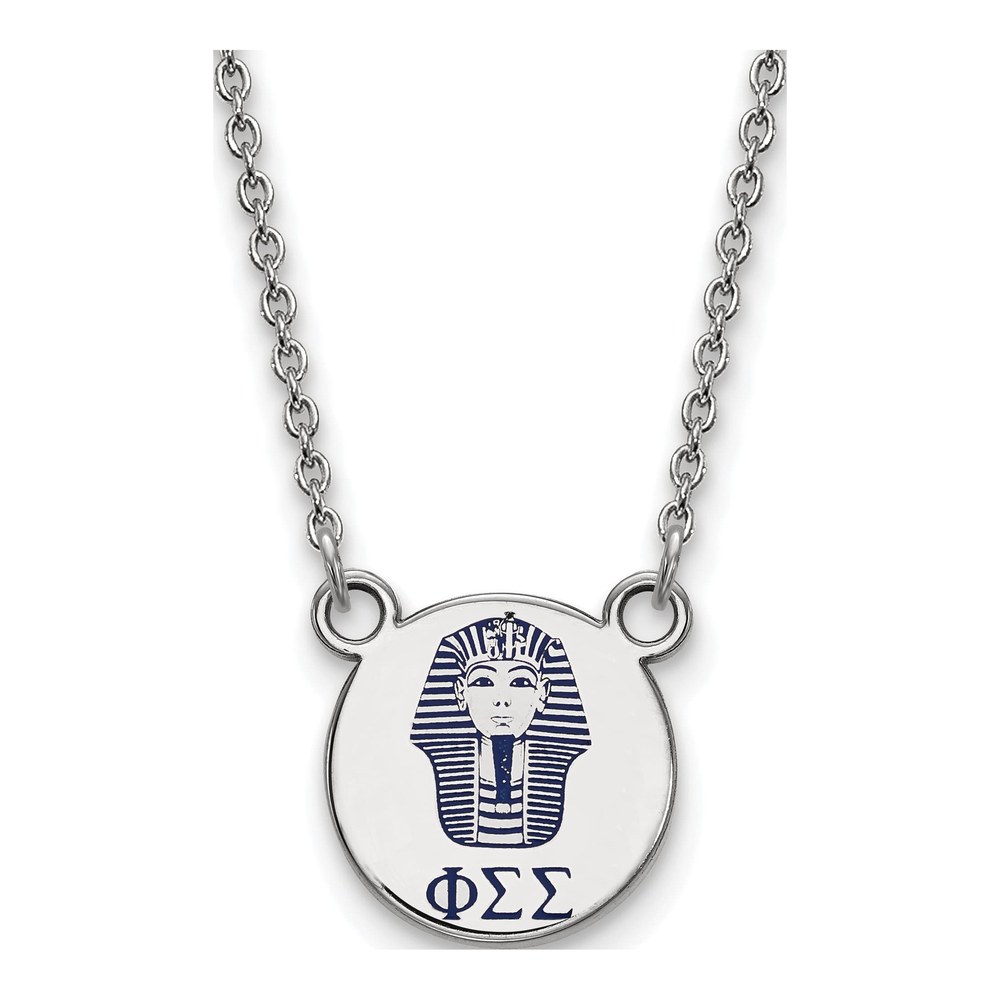 Phi Sigma Sigma Sterling Silver Sorority Symbol Small Color Enamel Necklace