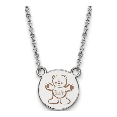 Sigma Delta Tau Sterling Silver Sorority Symbol Small Color Enamel Necklace