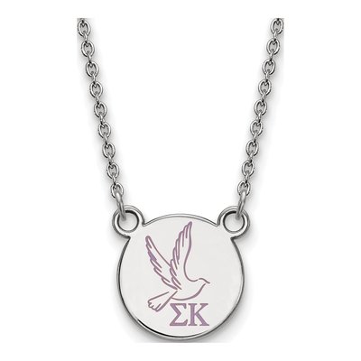 Sigma Kappa Sterling Silver Small Enamel Necklace