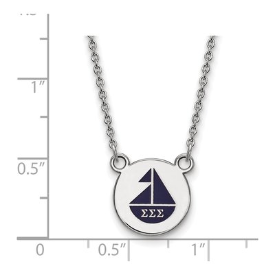 Sigma Sigma Sigma Sterling Silver Small Enamel Necklace – view 2