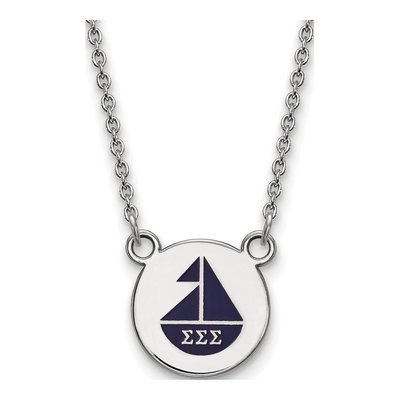 Sigma Sigma Sigma Sterling Silver Small Enamel Necklace