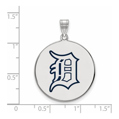Detroit Tigers Sterling Silver Extra Large Enameled Disc Pendant – view 2