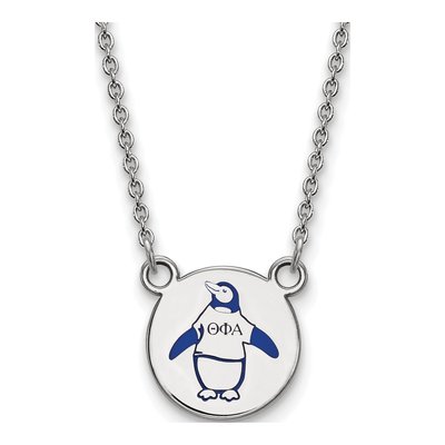 Theta Phi Alpha Sterling Silver Small Sorority Pendant Necklace