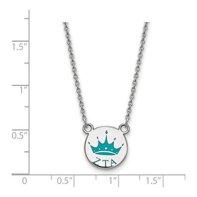 Zeta Tau Alpha Sterling Silver Small Enamel Necklace – view 2