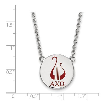 Alpha Chi Omega Sterling Silver Sorority Symbol Large Color Enamel Necklace – view 2
