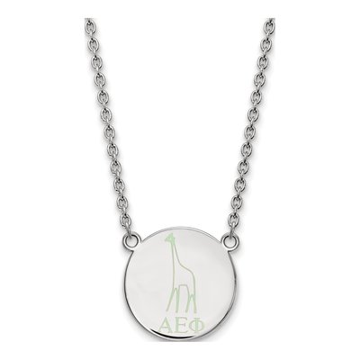 Alpha Epsilon Phi Sterling Silver Large Enamel Necklace