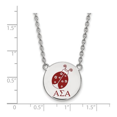 Alpha Sigma Alpha Sterling Silver Large Sorority Enamel Necklace – view 2