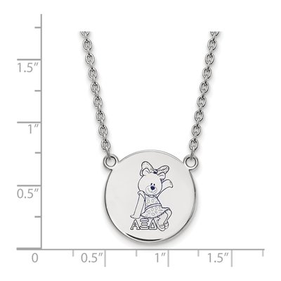 Alpha Xi Delta Sterling Silver Sorority Symbol Large Color Enamel Necklace – view 2