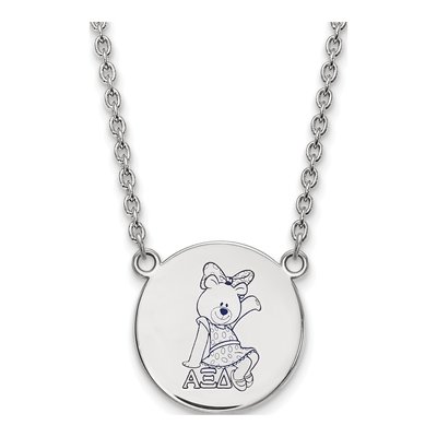 Alpha Xi Delta Sterling Silver Sorority Symbol Large Color Enamel Necklace