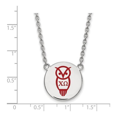 Chi Omega Sterling Silver Large Enamel Necklace – view 2